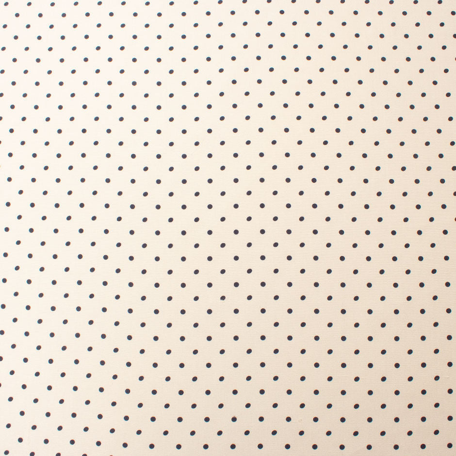 Blue Spotted Ivory Silk Shantung (A 2.15m Piece)