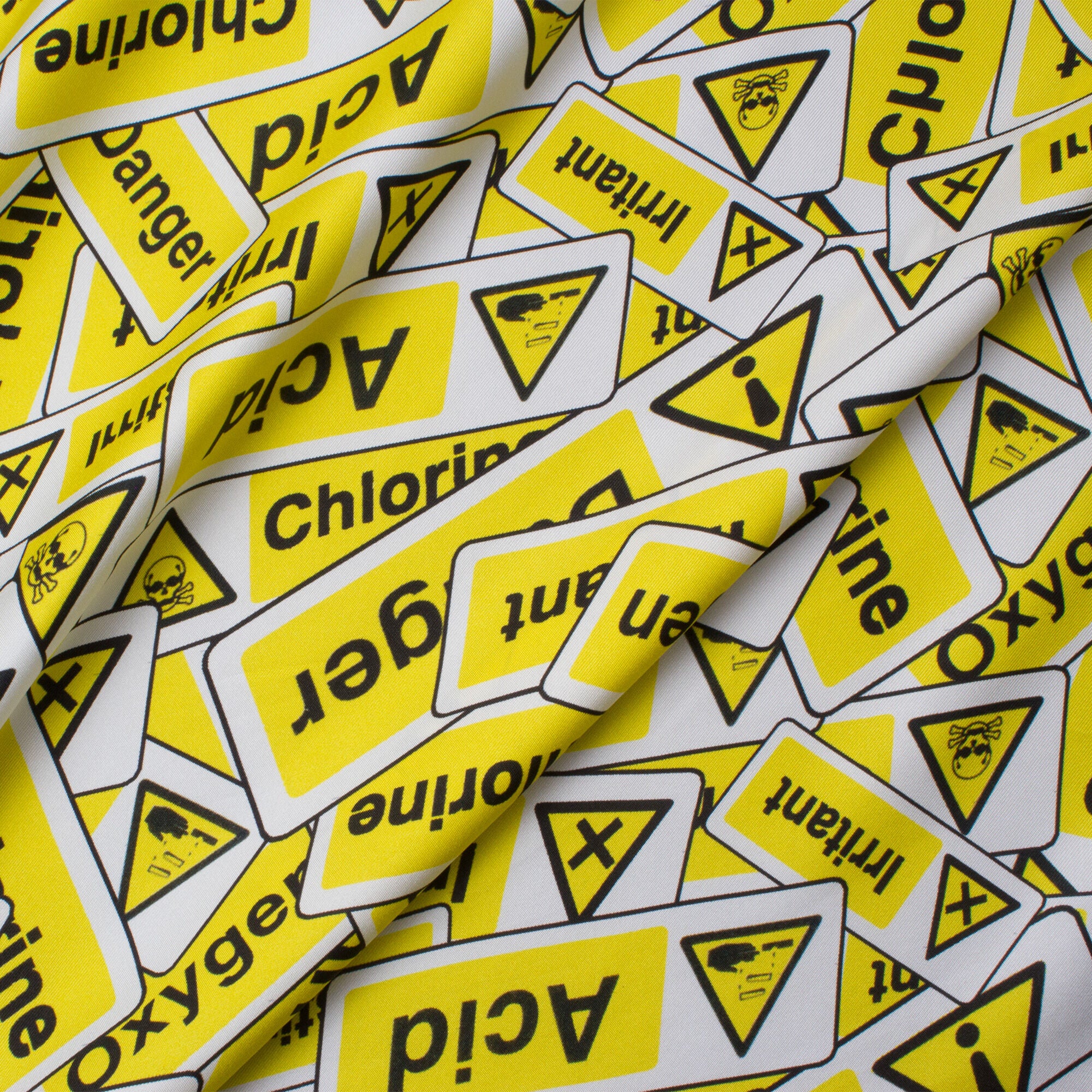 Warning Signs Pure Silk Twill in Yellow