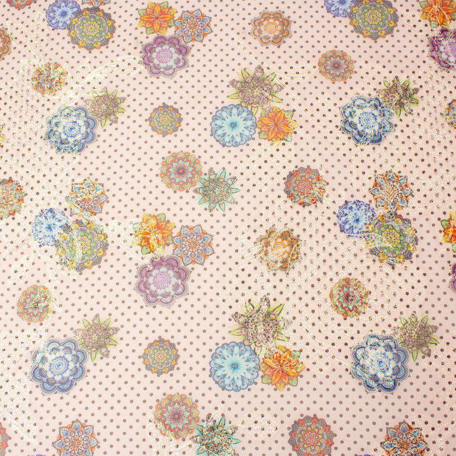 Kaleidoscope Floral & Spotted Silk Chiffon