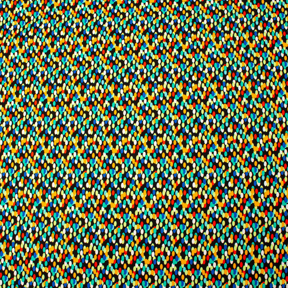 Green, Blue, Orange Oval Spotted Pure Sateen Cotton