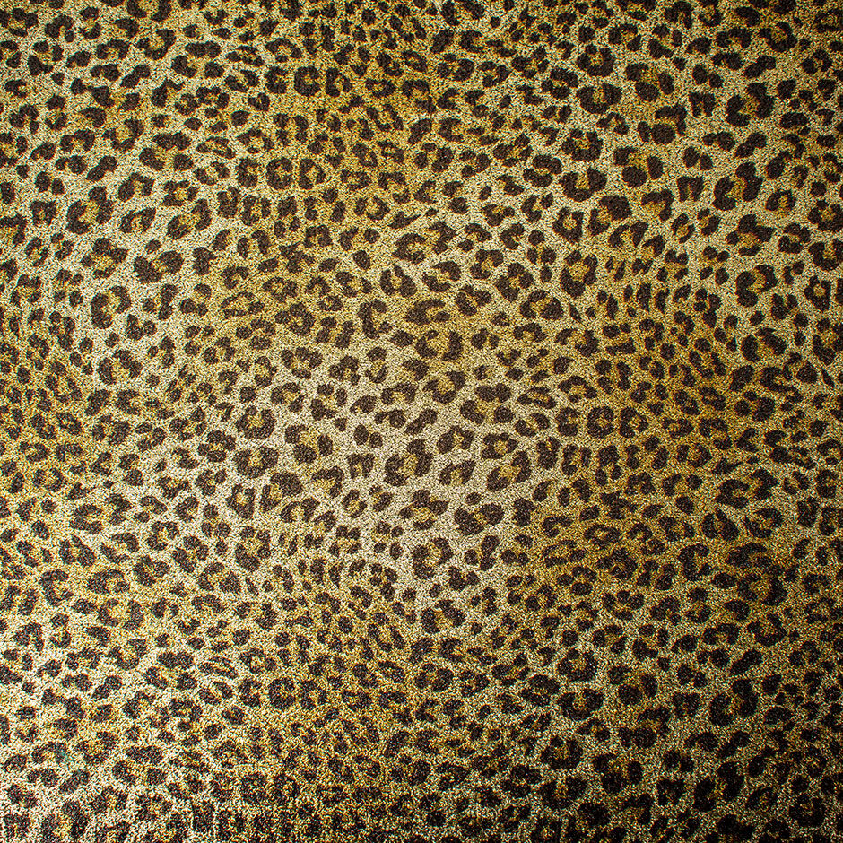 Black & Gold Metallic Animal Silk Blend Stretch Lamé