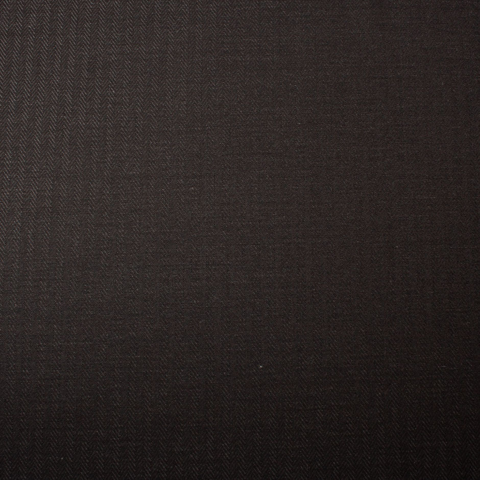 Black Herringbone British Pure Wool Suiting