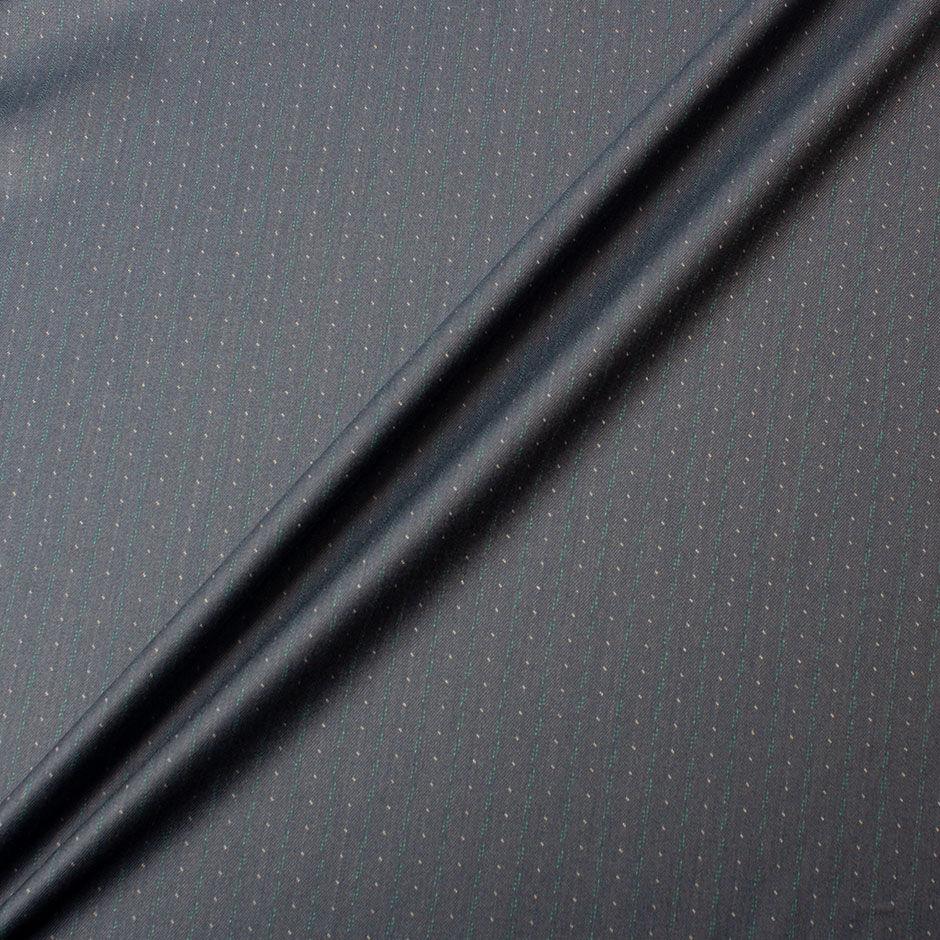 Pinhead & Striped Slate Grey Pure Wool Suiting (A 2.30m Piece)