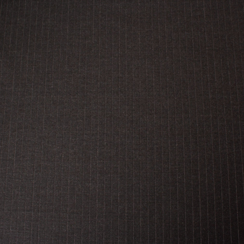 Dark Grey Pinstriped Superfine Pure Wool Suiting