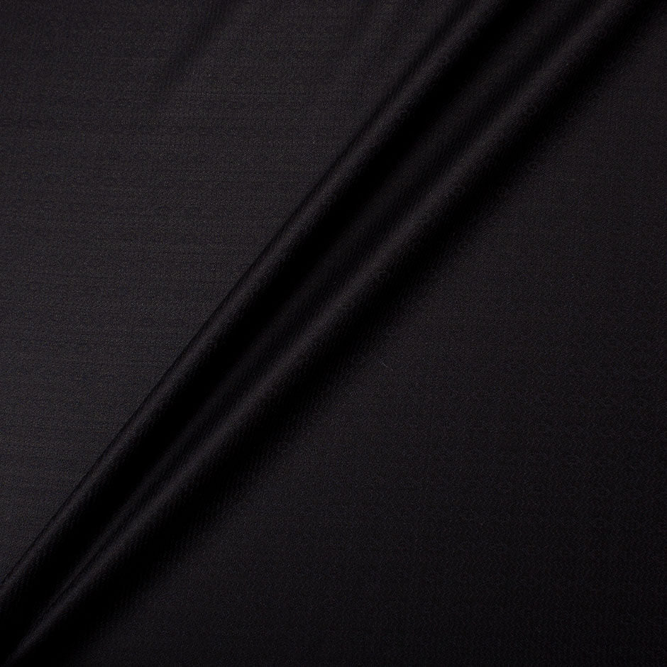 Black Pure Wool Jacquard Suiting