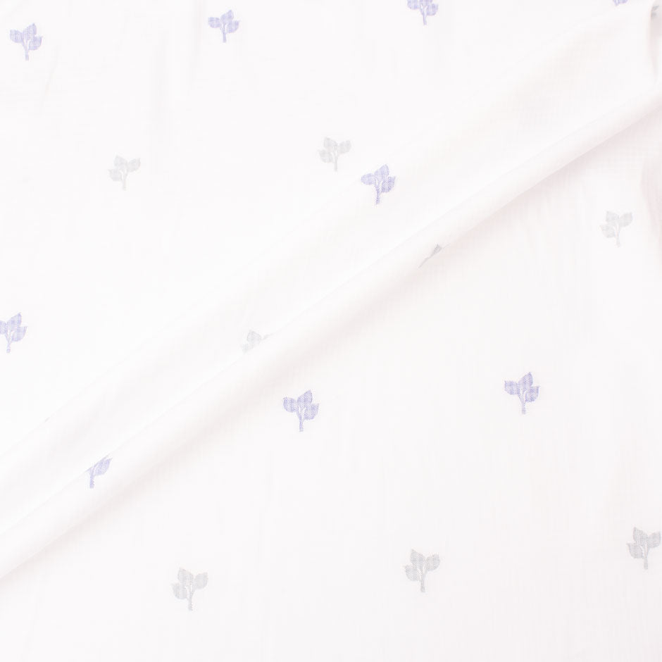 Blue & Grey Gingham Floral Superfine Cotton