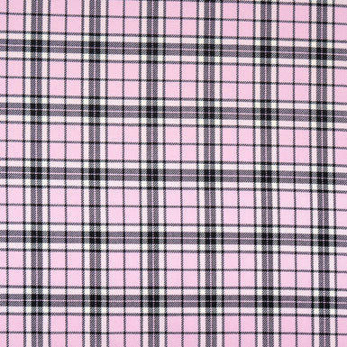 Baby Pink & Black Pure Wool Tartan