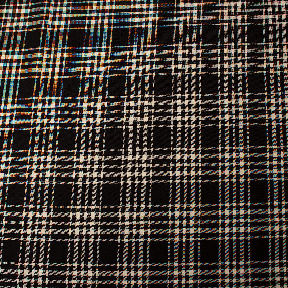 Black & Ivory Pure Wool Tartan