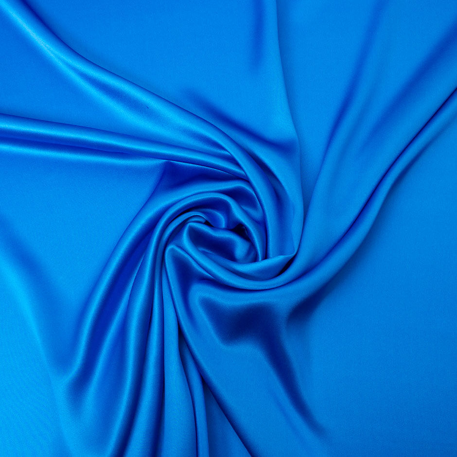 Dark Sea Blue Pure Silk Satin