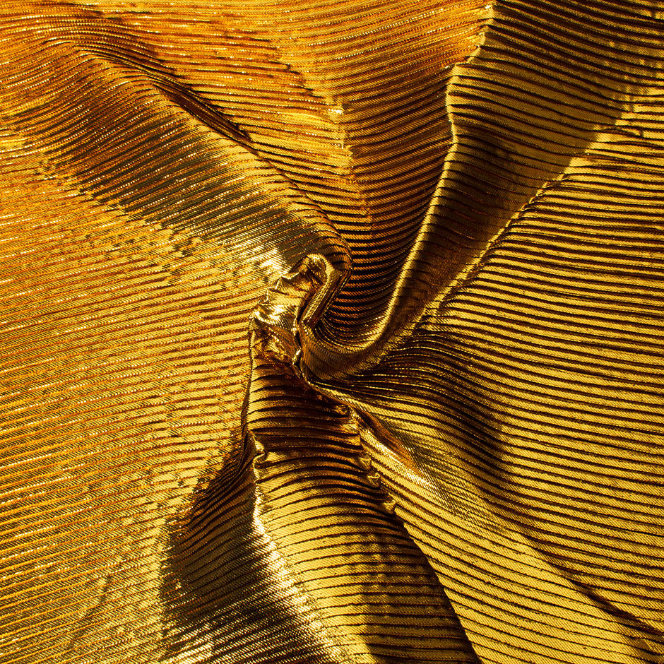 Dark Gold Metallic Pleated Poly