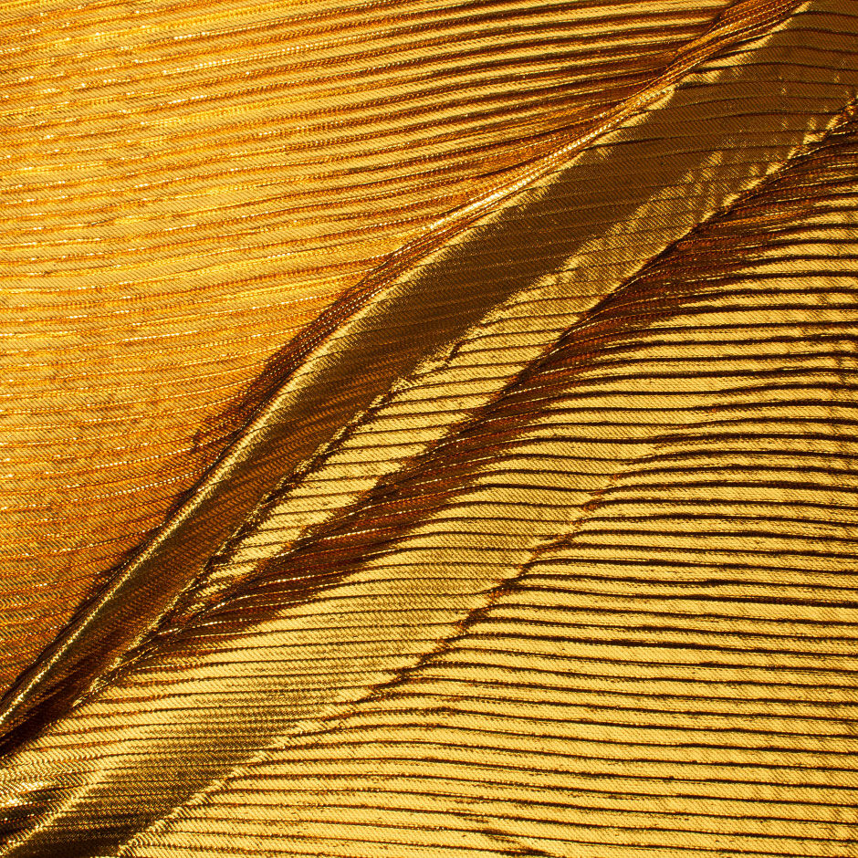 Dark Gold Metallic Pleated Poly