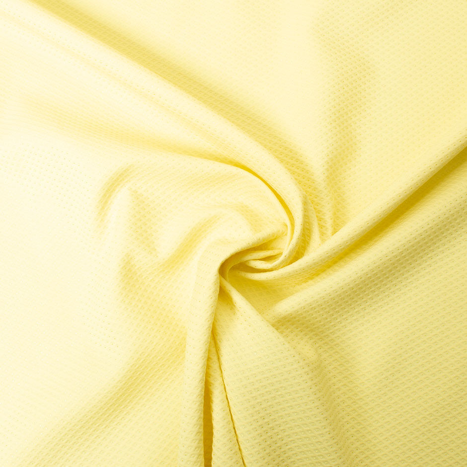 Lemon Yellow Diamond Cotton Blend Piqué