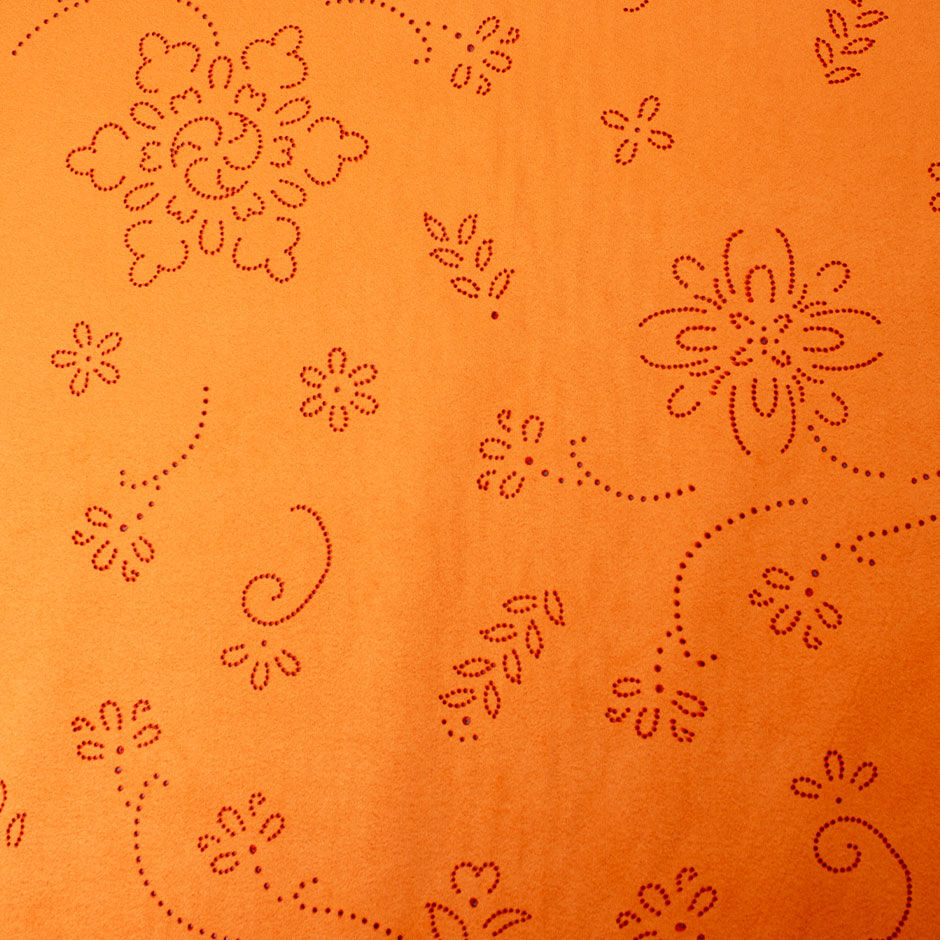 Orange Floral Cut Out Alcantara