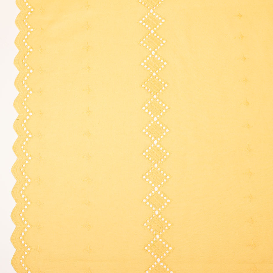 Butterscotch Yellow Cotton Voile Jacquard