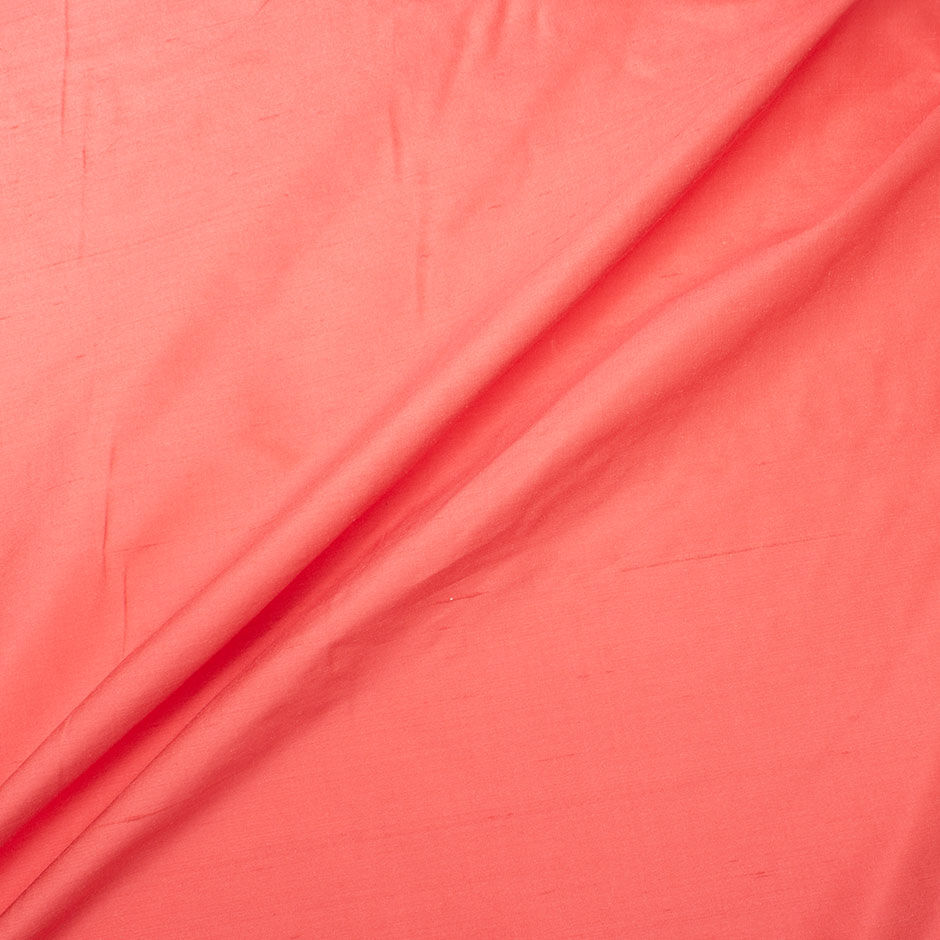 Deep Salmon Coloured Silk Dupion