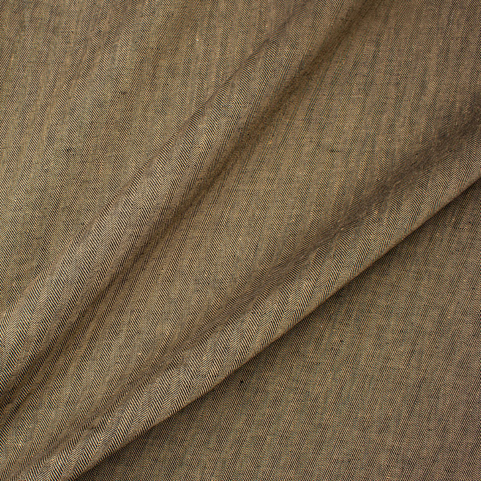 Two-Tone Brown Herringbone Pure Linen Suiting