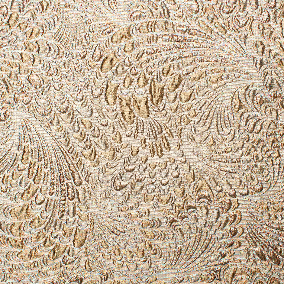 Two-Tone Gold Metallic Jacquard Cloqué