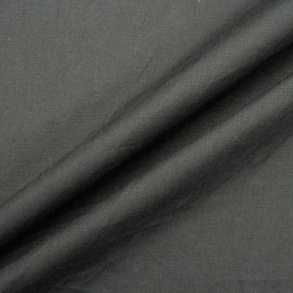 Dark Grey Plain Italian Pure Linen