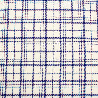 Blue & Ivory Pure Wool Tartan (A 1.95m Piece)