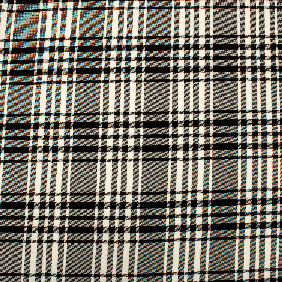 Monochrome Pure Wool Tartan