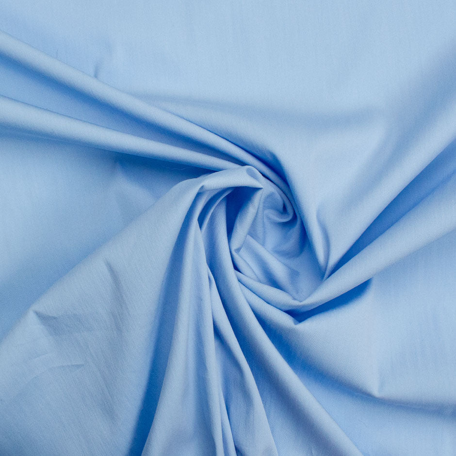 Deep Sky Blue Stretch Cotton Shirting