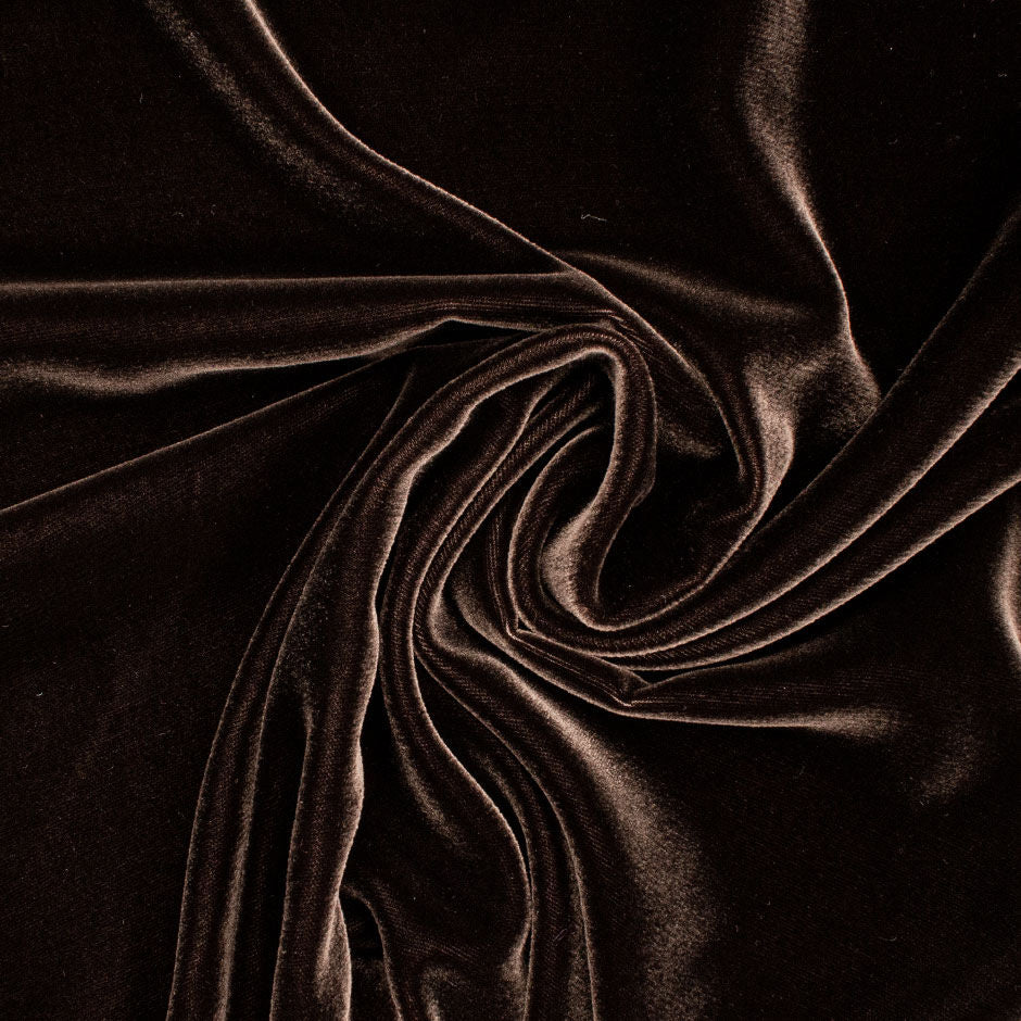 Plain Dark Brown Rayon Velvet