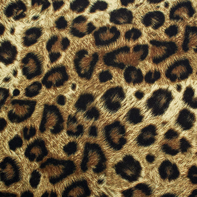 Brown Animal Printed Stretch Silk Crêpe (A 2m Piece)