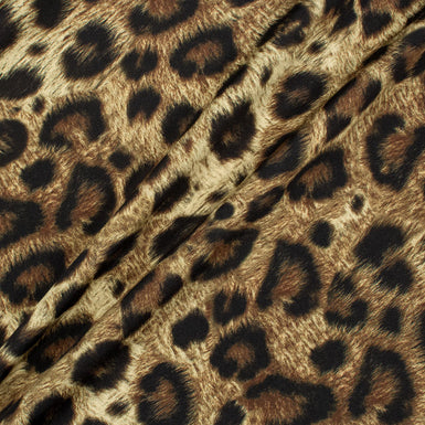 Brown Animal Printed Stretch Silk Crêpe (A 2m Piece)