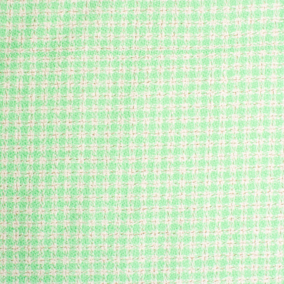 Mint Green & Ivory Checkered Wool Blend