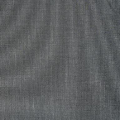 Grey Striped Summer Kid Wool & Mohair Suiting