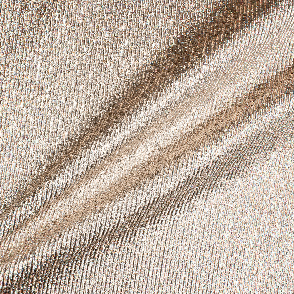 Pale Gold Crinkled Silk Blend Metallic Lamé