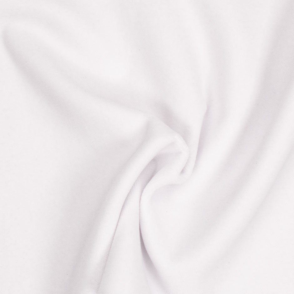 Plain White Cotton Blend Velvet