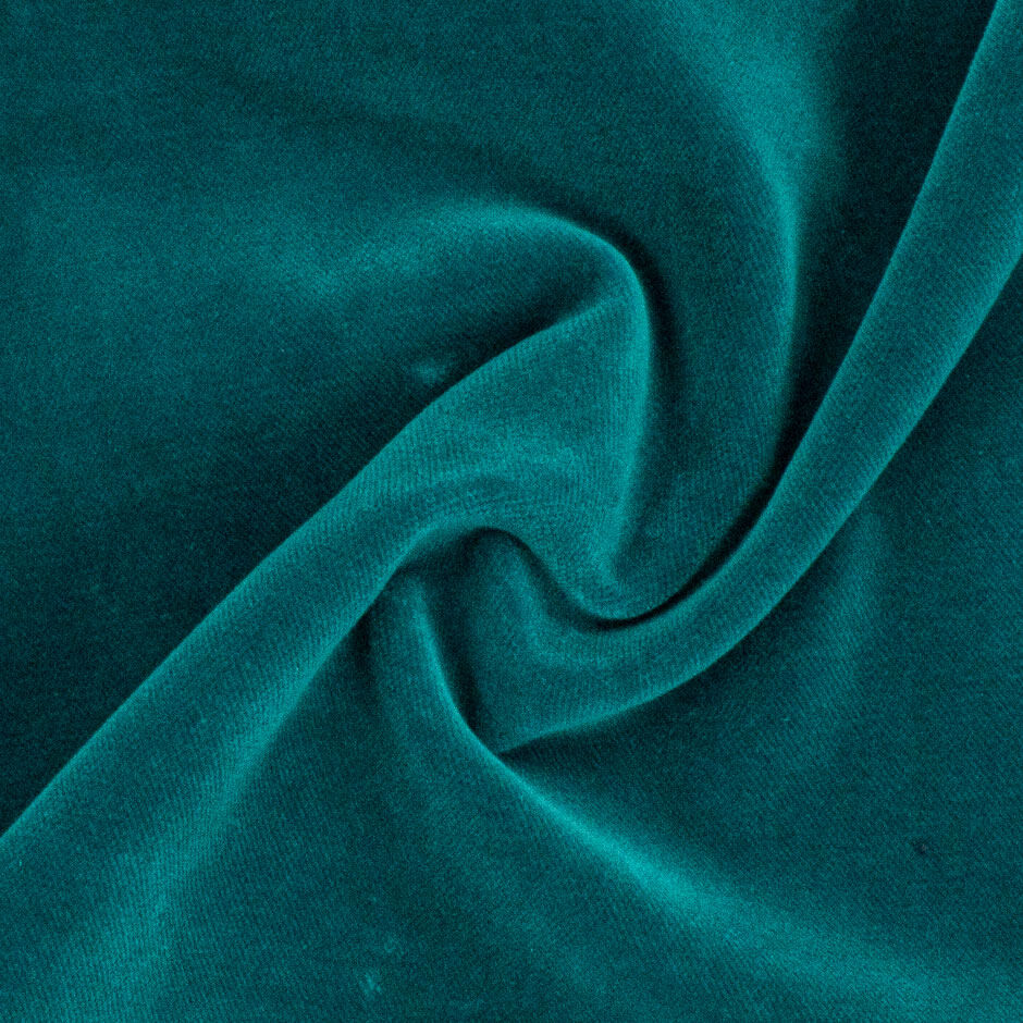 Rich Teal Plain Cotton Velvet