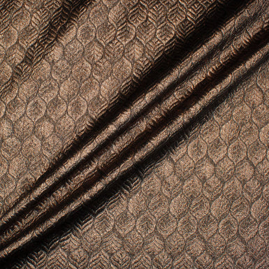 Bronze & Silver Metallic Leaf Jacquard Brocade