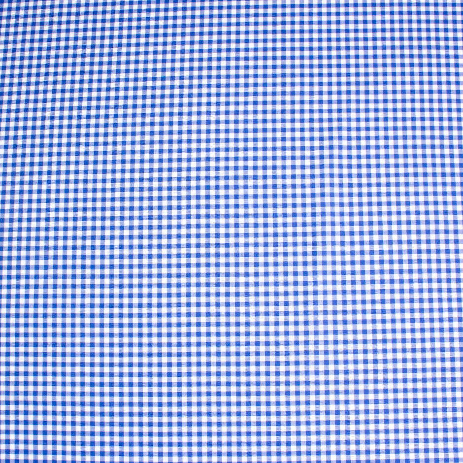 Royal Blue & White Gingham Check Shirting Cotton