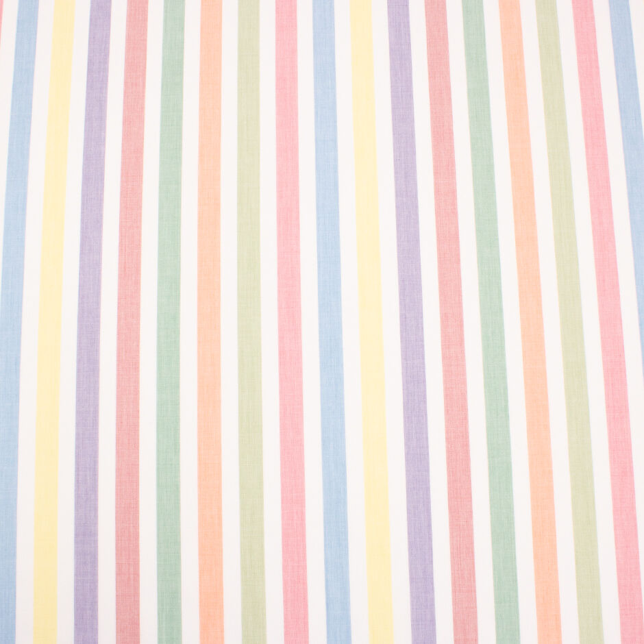 Rainbow Coloured Candy Striped Shirting Cotton