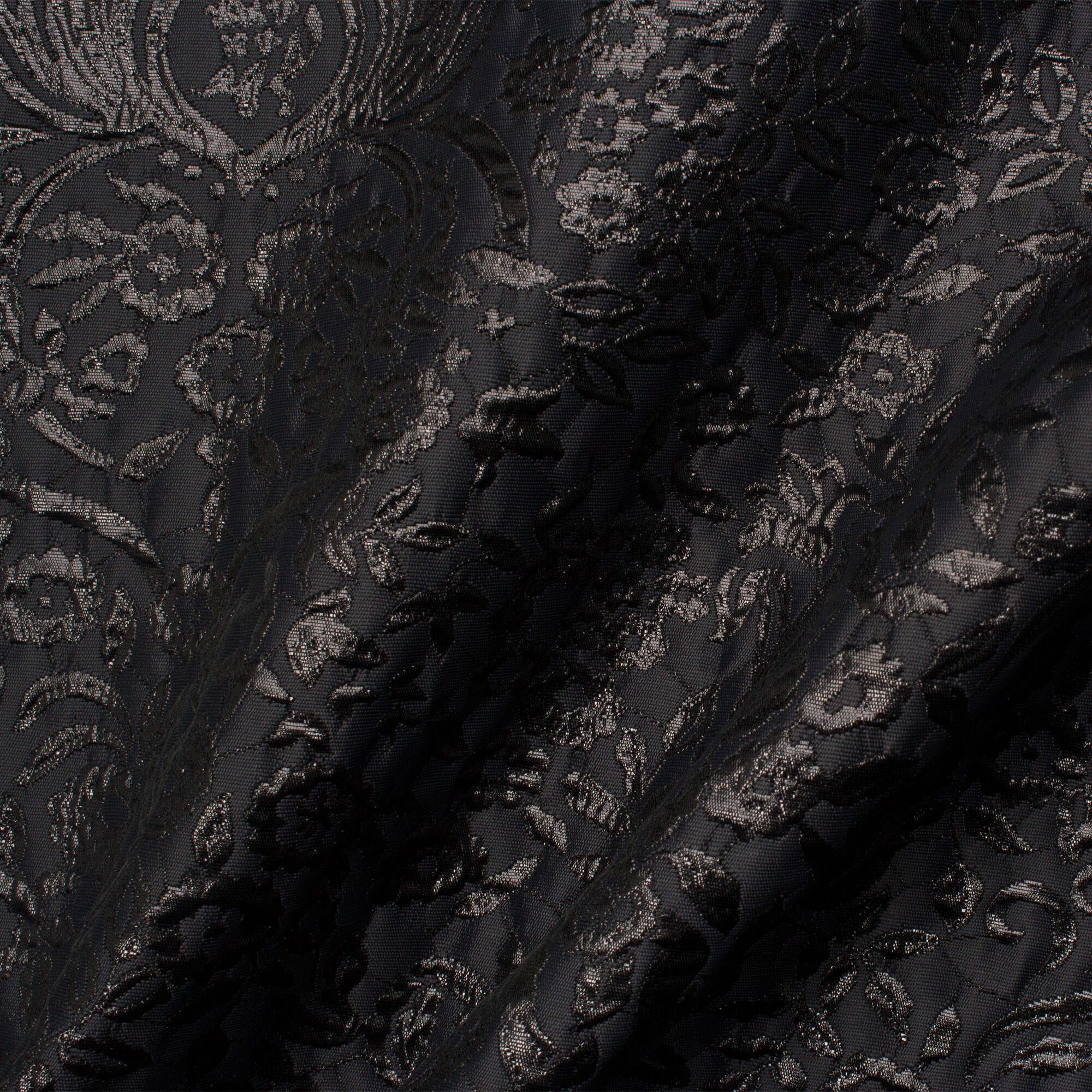 Black Floral Lurex Brocade