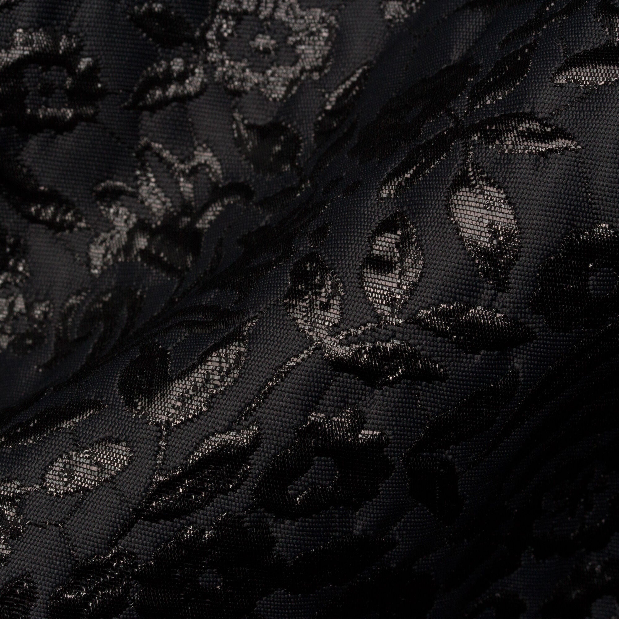 Black Floral Lurex Brocade