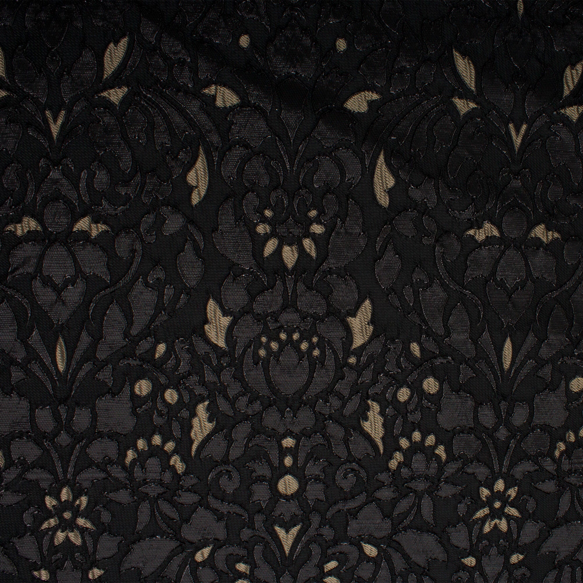 Black with Gold Metallic Brocade