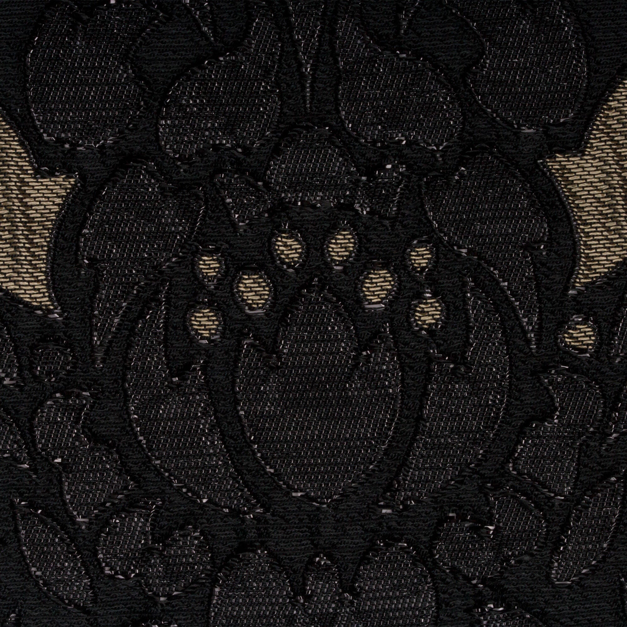 Black with Gold Metallic Brocade