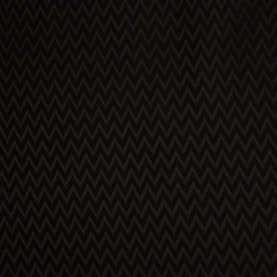 Black Zig Zag Jacquard Microfibre