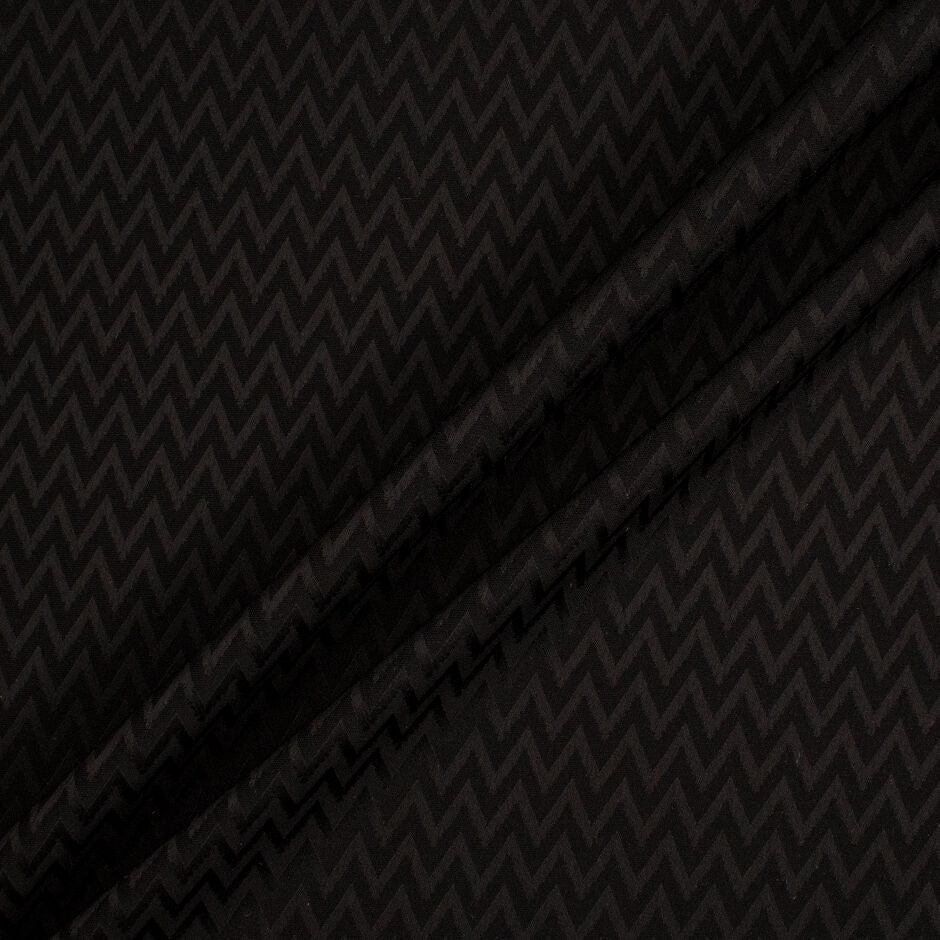 Black Zig Zag Jacquard Microfibre