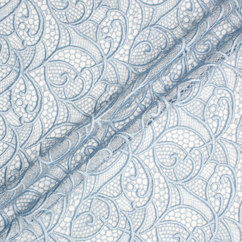 Floral Corded Lace - Swedish Blue