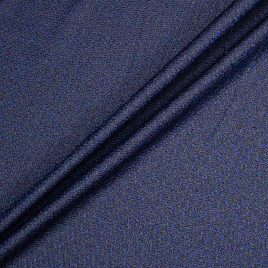 Two-Tone Blue Super 150s Superfine Zig Zag Jacquard Wool