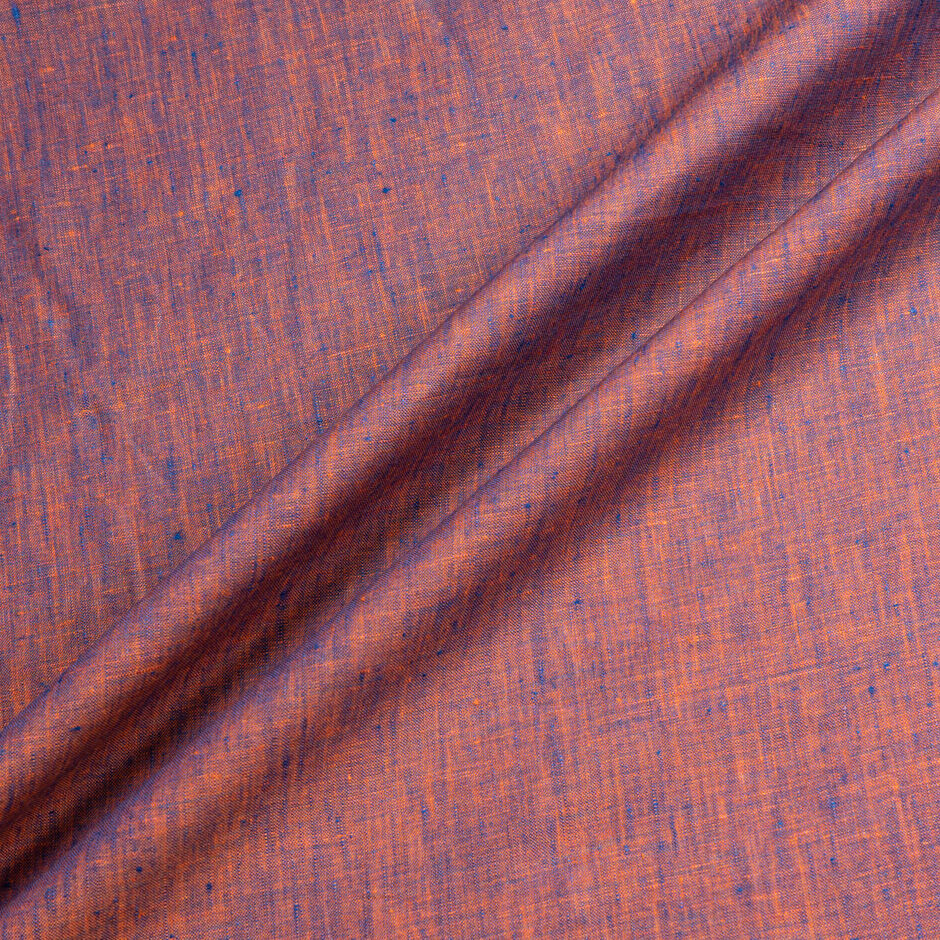 Orange & Royal Blue Two-Tone Handkerchief Linen