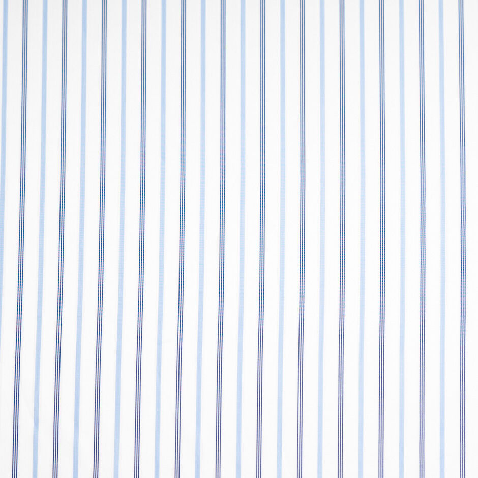 Blue Multi Striped White Superfine Pure Cotton