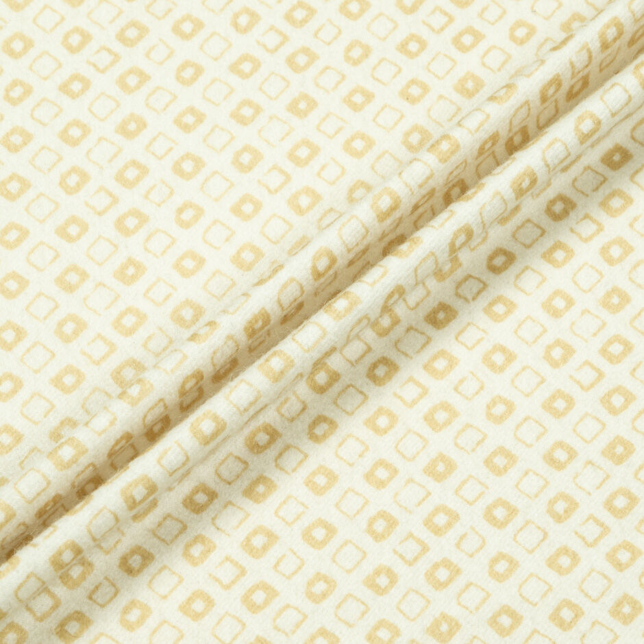 Yellow Diamond Printed Ivory Pure Cashmere