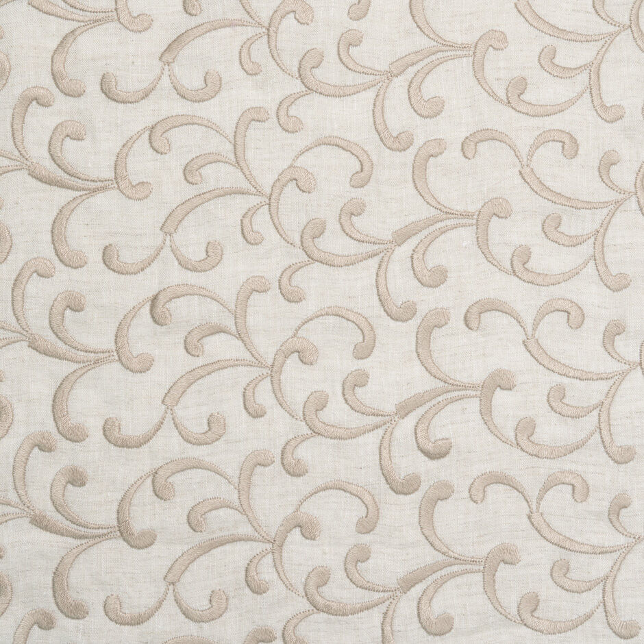 Oatmeal Embroidered Pure Linen