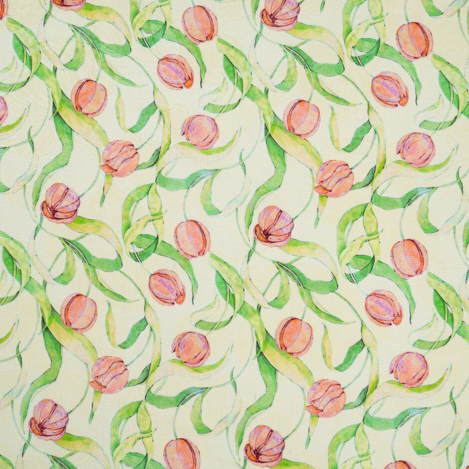 Tulip Printed Pure Silk Double Organza Jacquard