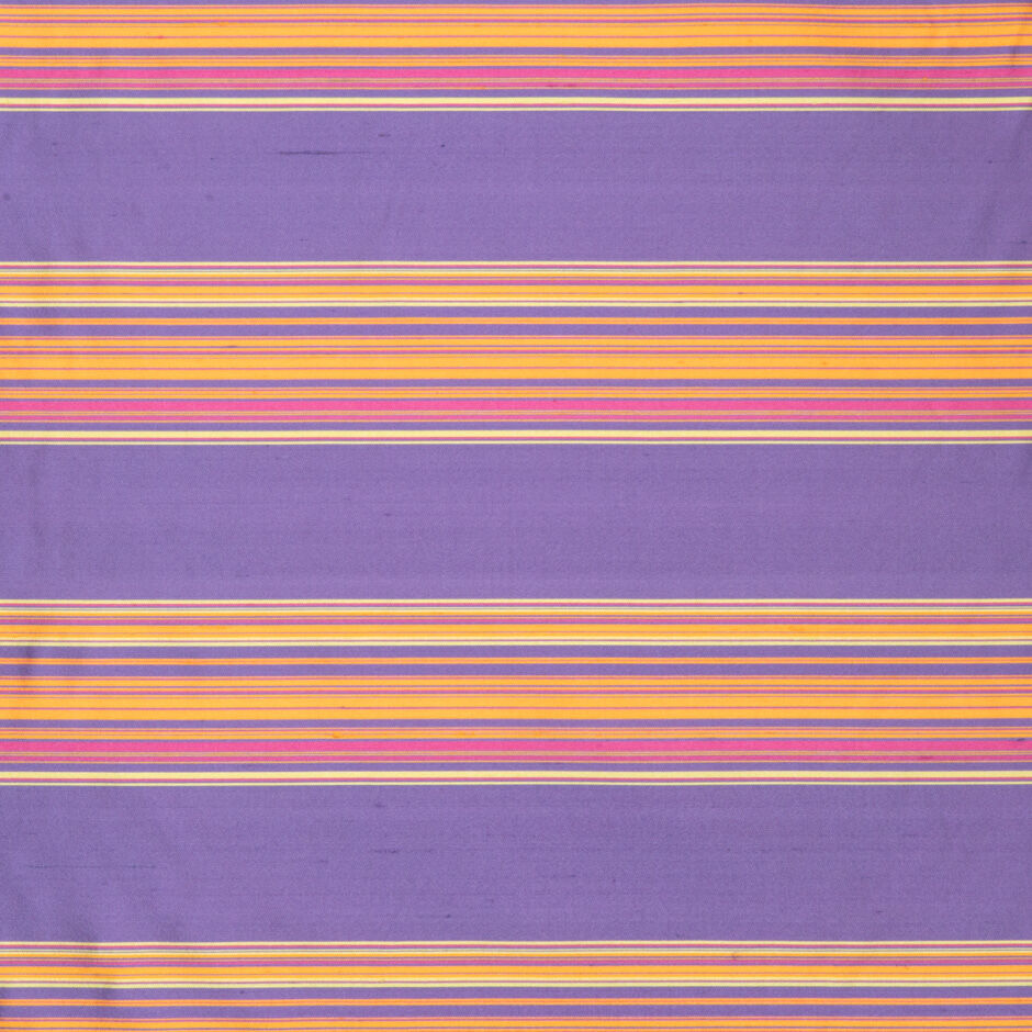 Purple, Yellow, Pink Striped Silk Shantung